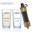 Water Purifier System with 5000 Liters Filtration Capacity for Camping Emergency Survival Tool Outdoor Water Filter Straw