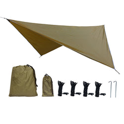 350x280cm Waterproof Tarp Tent Shade Outdoor Camping Hammock Rain Fly UV Garden Awning Canopy Sunshade Ultralight 5 Colors