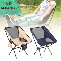 Ultralight Portable Folding Moon Chair with Carry Bag 120kg Capacity Waterproof Cloth Aluminum Bracket Camping Chairs Outdoor