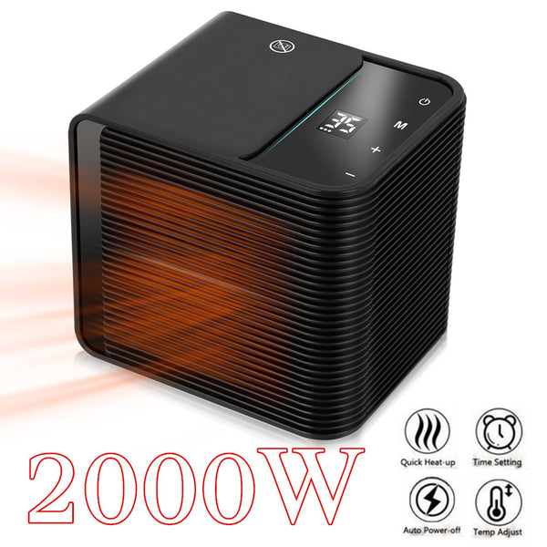 2 In 1 Space Personal Portable Electric Heaters Fan With Ceramic Heating Mini Home Heating Fan Low Noise Warm & Cold Air Blower