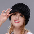 Real Fur Cap Knitted Natural Mink Fur Cap For Women Winter Avoid Wind And Snow Good Quality Female Mink Peaked Cap Ear Warm