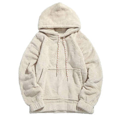 Unisex Men Women Fleece Teddy Bear Fleece Plain Hooded Sweatshirt Casual Pullover Hoodie Winter Warm Skateboard Sweatshirts