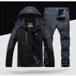 TRVLWEGO Winter Ski Suit Men Windproof Waterproof Snowboard Jacket and Pants Outdoor Super Warm 2 in 1 Thermal Fleece Snow Coat