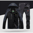 TRVLWEGO Winter Ski Suit Men Windproof Waterproof Snowboard Jacket and Pants Outdoor Super Warm 2 in 1 Thermal Fleece Snow Coat