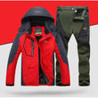 TRVLWEGO Winter Ski Suit Men Windproof Waterproof Snowboard Jacket and Pants Outdoor Super Warm 2 in 1 Thermal Fleece Snow Coat