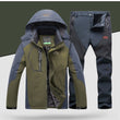 TRVLWEGO Winter Ski Suit Men Windproof Waterproof Snowboard Jacket and Pants Outdoor Super Warm 2 in 1 Thermal Fleece Snow Coat