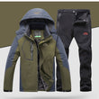 TRVLWEGO Winter Ski Suit Men Windproof Waterproof Snowboard Jacket and Pants Outdoor Super Warm 2 in 1 Thermal Fleece Snow Coat
