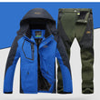 TRVLWEGO Winter Ski Suit Men Windproof Waterproof Snowboard Jacket and Pants Outdoor Super Warm 2 in 1 Thermal Fleece Snow Coat