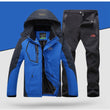 TRVLWEGO Winter Ski Suit Men Windproof Waterproof Snowboard Jacket and Pants Outdoor Super Warm 2 in 1 Thermal Fleece Snow Coat