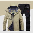 TRVLWEGO Winter Ski Suit Men Windproof Waterproof Snowboard Jacket and Pants Outdoor Super Warm 2 in 1 Thermal Fleece Snow Coat
