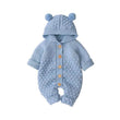 6-24M Newborn Baby Knitted Sweater Autumn Winter Romper Boys Girls Hooded Bear EarJumpsuits Jackets