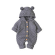 6-24M Newborn Baby Knitted Sweater Autumn Winter Romper Boys Girls Hooded Bear EarJumpsuits Jackets