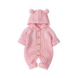 6-24M Newborn Baby Knitted Sweater Autumn Winter Romper Boys Girls Hooded Bear EarJumpsuits Jackets