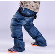 Mens Snow Pants Outdoor Sports Wear Strap Trousers Snowboard Clothing Waterproof Windproof Winter Ski Suit Bibs Denim Style