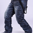 Mens Snow Pants Outdoor Sports Wear Strap Trousers Snowboard Clothing Waterproof Windproof Winter Ski Suit Bibs Denim Style