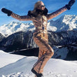 New Shiny Silver Gold One-Piece Ski Suit Women Winter Windproof Skiing Jumpsuit Snowboarding Suit Female Snow Costumes