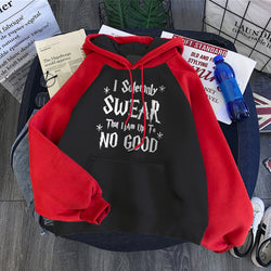 Pullovers 2021 New Fall Winter Woman Raglan Sleeve I Solemnly Swear That I Am Up To No Good Hoodies Fashion Hip-Hop Sweatshirts