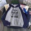 Pullovers 2021 New Fall Winter Woman Raglan Sleeve I Solemnly Swear That I Am Up To No Good Hoodies Fashion Hip-Hop Sweatshirts