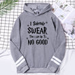 Pullovers 2021 New Fall Winter Woman Raglan Sleeve I Solemnly Swear That I Am Up To No Good Hoodies Fashion Hip-Hop Sweatshirts