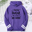 Pullovers 2021 New Fall Winter Woman Raglan Sleeve I Solemnly Swear That I Am Up To No Good Hoodies Fashion Hip-Hop Sweatshirts