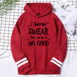 Pullovers 2021 New Fall Winter Woman Raglan Sleeve I Solemnly Swear That I Am Up To No Good Hoodies Fashion Hip-Hop Sweatshirts