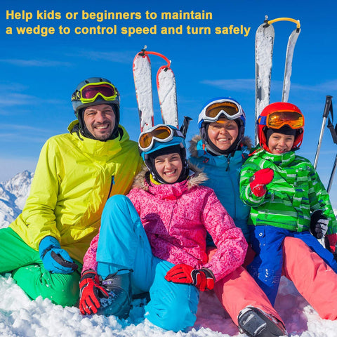 4 Pieces Ski Tip Connector Trainer Ski Training Aid Easy Wedge Snow Ski Training Tools for Winter Beginner Skiing Training