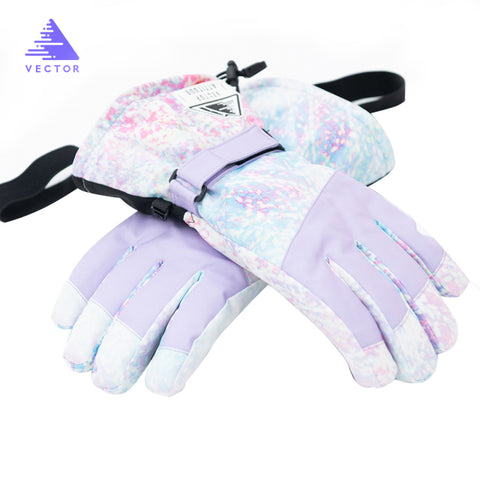 Extra Thick Men Women 2-IN-1 Mittens Ski Gloves Snowboard Snow Winter Sports Warm Waterproof Windproof Skiing Faux Leather Plam