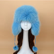 2021 100% Fashion New Style Winter Russian Natural Real Fox Fur Hat Hot Sale Women Warm Good Quality Genuine Real Fox Fur Cap