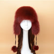2021 100% Fashion New Style Winter Russian Natural Real Fox Fur Hat Hot Sale Women Warm Good Quality Genuine Real Fox Fur Cap