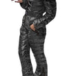 New Shiny Silver Gold One-Piece Ski Suit Women Winter Windproof Skiing Jumpsuit Snowboarding Suit Female Snow Costumes