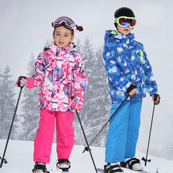 2020 New Ski Suit Kids Winter -30 Degree Snowboard Clothes Warm Waterproof Outdoor Snow Jackets + Pants for Girls and Boys Brand