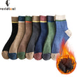 5 Pairs Thermal Socks Mens Winter Thick Cotton Colorful Young Casual Fashion Novelty Striped Warm Terry Socks Good Quality