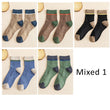 5 Pairs Thermal Socks Mens Winter Thick Cotton Colorful Young Casual Fashion Novelty Striped Warm Terry Socks Good Quality
