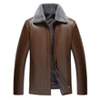 Men Thicker Warm Leather Jackets New Winter Brown PU Leather Coats Down Jackets Good Quality Men Wool Liner Loose Casual Jackets