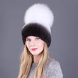 Winter Rex Rabbit Fur Hats For Women Beanies Top Knitted With Fox Fur New Brand Casual Good Quality Caps