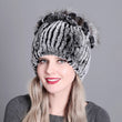 2021 Russia Hot Sale Winter Real Fur Beanies Hat Women 100% Genuine Real Rex Rabbit Hat Good Elastic Knitted Rex Rabbit Fur Caps