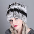 2021 Russia Hot Sale Winter Real Fur Beanies Hat Women 100% Genuine Real Rex Rabbit Hat Good Elastic Knitted Rex Rabbit Fur Caps