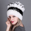 2021 Russia Hot Sale Winter Real Fur Beanies Hat Women 100% Genuine Real Rex Rabbit Hat Good Elastic Knitted Rex Rabbit Fur Caps