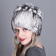 2021 Russia Hot Sale Winter Real Fur Beanies Hat Women 100% Genuine Real Rex Rabbit Hat Good Elastic Knitted Rex Rabbit Fur Caps