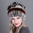 2021 Russia Hot Sale Winter Real Fur Beanies Hat Women 100% Genuine Real Rex Rabbit Hat Good Elastic Knitted Rex Rabbit Fur Caps
