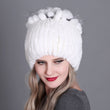 2021 Russia Hot Sale Winter Real Fur Beanies Hat Women 100% Genuine Real Rex Rabbit Hat Good Elastic Knitted Rex Rabbit Fur Caps