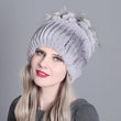 2021 Russia Hot Sale Winter Real Fur Beanies Hat Women 100% Genuine Real Rex Rabbit Hat Good Elastic Knitted Rex Rabbit Fur Caps