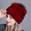 2021 Russia Hot Sale Winter Real Fur Beanies Hat Women 100% Genuine Real Rex Rabbit Hat Good Elastic Knitted Rex Rabbit Fur Caps