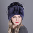 2021 Russia Hot Sale Winter Real Fur Beanies Hat Women 100% Genuine Real Rex Rabbit Hat Good Elastic Knitted Rex Rabbit Fur Caps