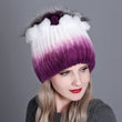 2021 Russia Hot Sale Winter Real Fur Beanies Hat Women 100% Genuine Real Rex Rabbit Hat Good Elastic Knitted Rex Rabbit Fur Caps