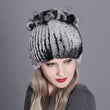 2021 Russia Hot Sale Winter Real Fur Beanies Hat Women 100% Genuine Real Rex Rabbit Hat Good Elastic Knitted Rex Rabbit Fur Caps