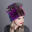 2021 Russia Hot Sale Winter Real Fur Beanies Hat Women 100% Genuine Real Rex Rabbit Hat Good Elastic Knitted Rex Rabbit Fur Caps