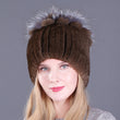 2021 Russia Hot Sale Winter Real Fur Beanies Hat Women 100% Genuine Real Rex Rabbit Hat Good Elastic Knitted Rex Rabbit Fur Caps