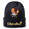 Pokemon Anime Figure Pikachu Autumn and Winter Kawaii Woolen Printed Knit Hat Boys and Girls Universal Birthday Christmas Gifts