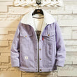 Men Corduroy Down Jackets Winter Coats Loose Casual Warm Parkas Good Quality Male Thicker Lamb wool Winter Jackets Size 5XL
